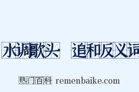 水调歌头·追和反义词是什么意思的图片